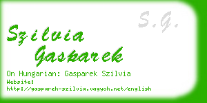 szilvia gasparek business card